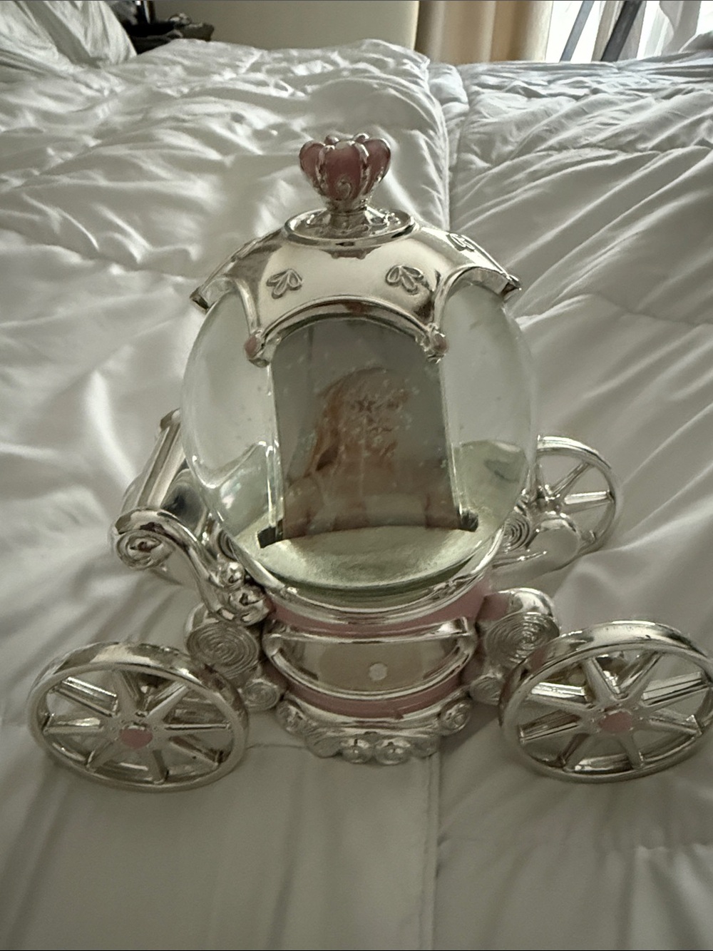 Things Remembered Silver and Pink Princess Carriage Music Box